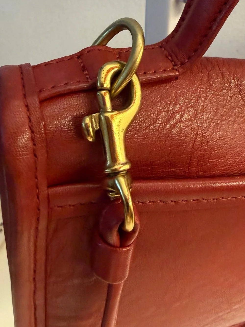 Coach highly sought vintage 9924 red “Casino Bag” leather crossbody.